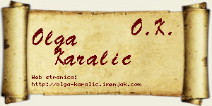 Olga Karalić vizit kartica